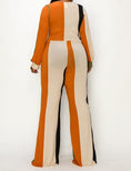 Load image into Gallery viewer, KNITTED COLORBLOCK TIE WAIST JUMPSUIT
