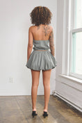 Load image into Gallery viewer, Stretchy woven collared top & bubble skort set

