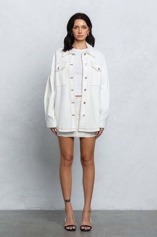Oversize Jacket with Mini Skirt