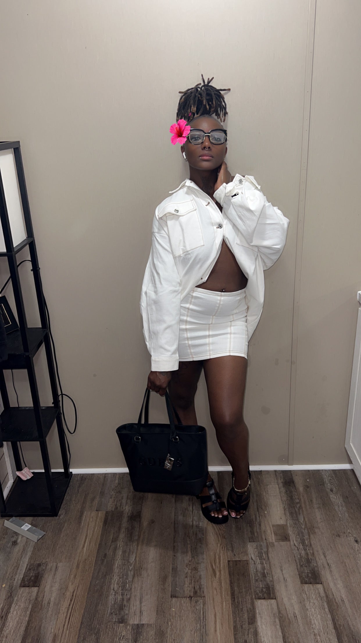 Oversize Jacket with Mini Skirt