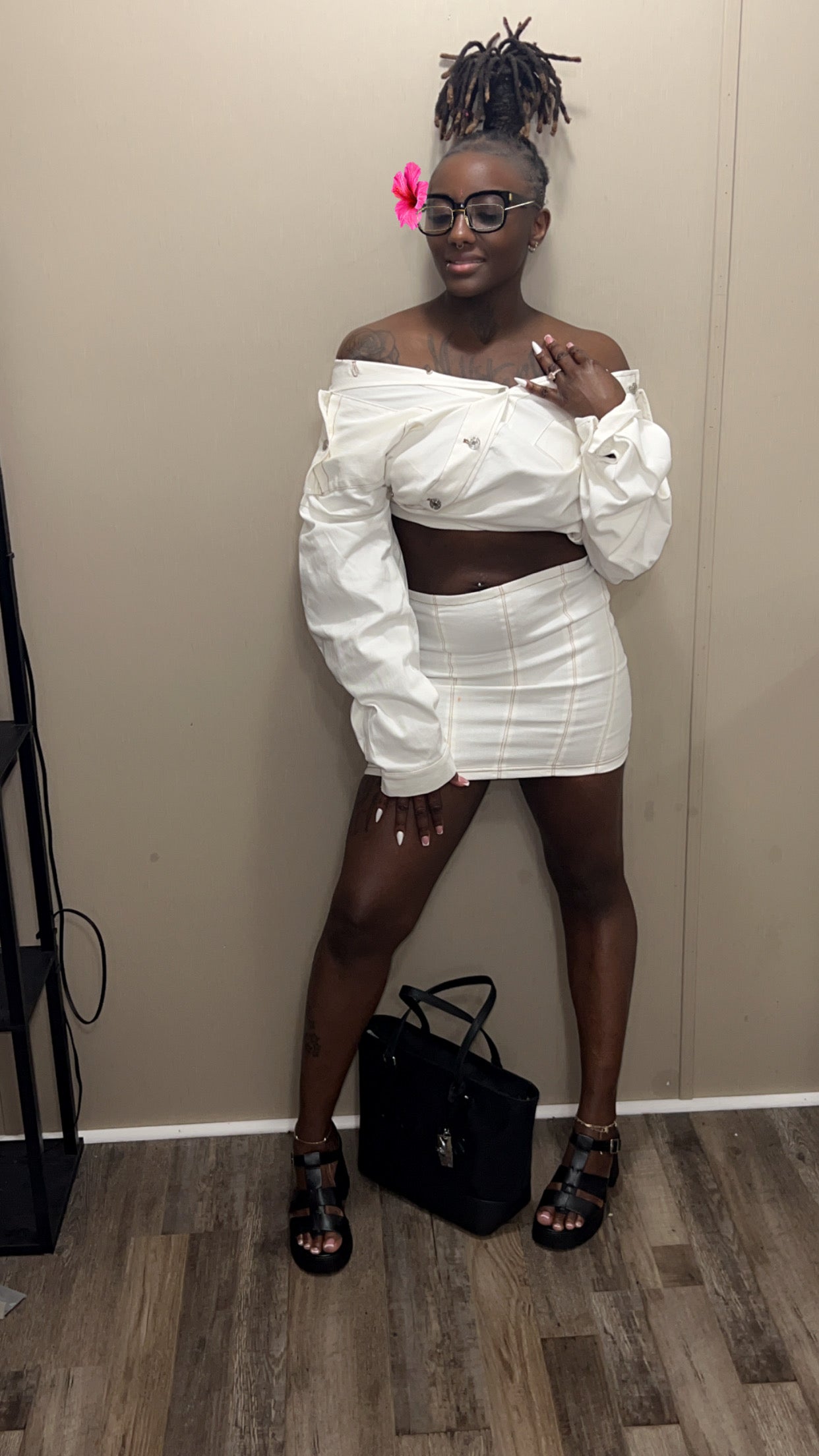 Oversize Jacket with Mini Skirt