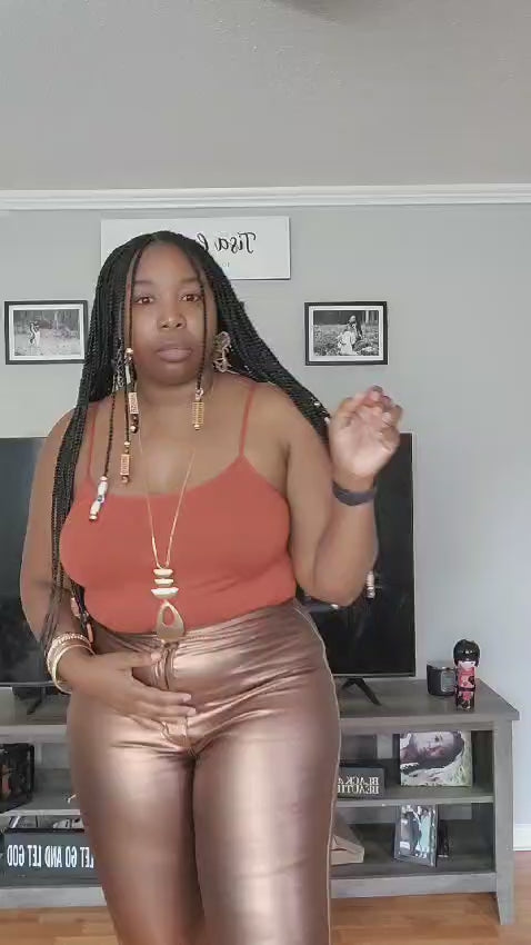 Brown Sugar- Metallic Skinny Jeans